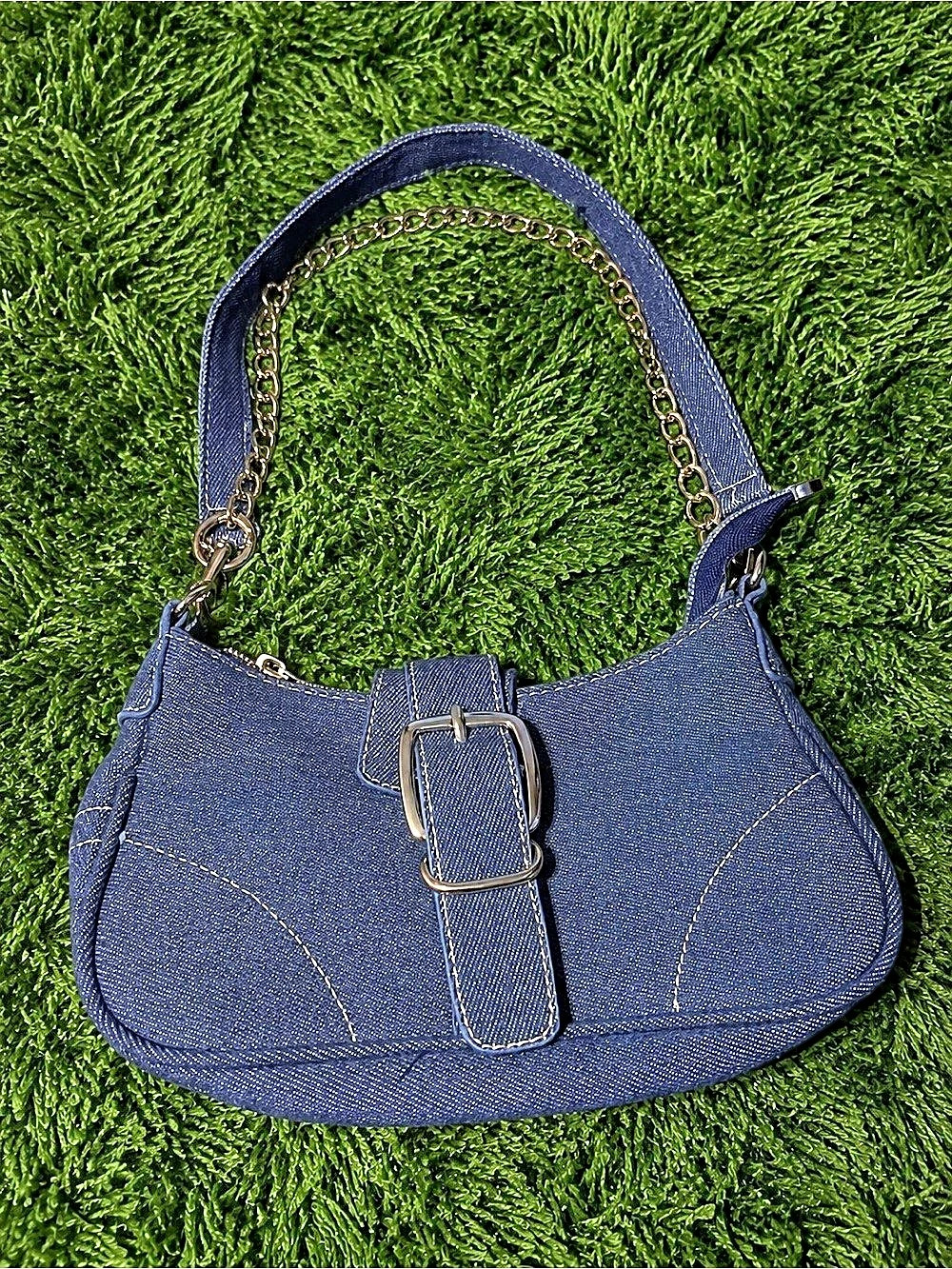 Blue Denim Shoulder Bag